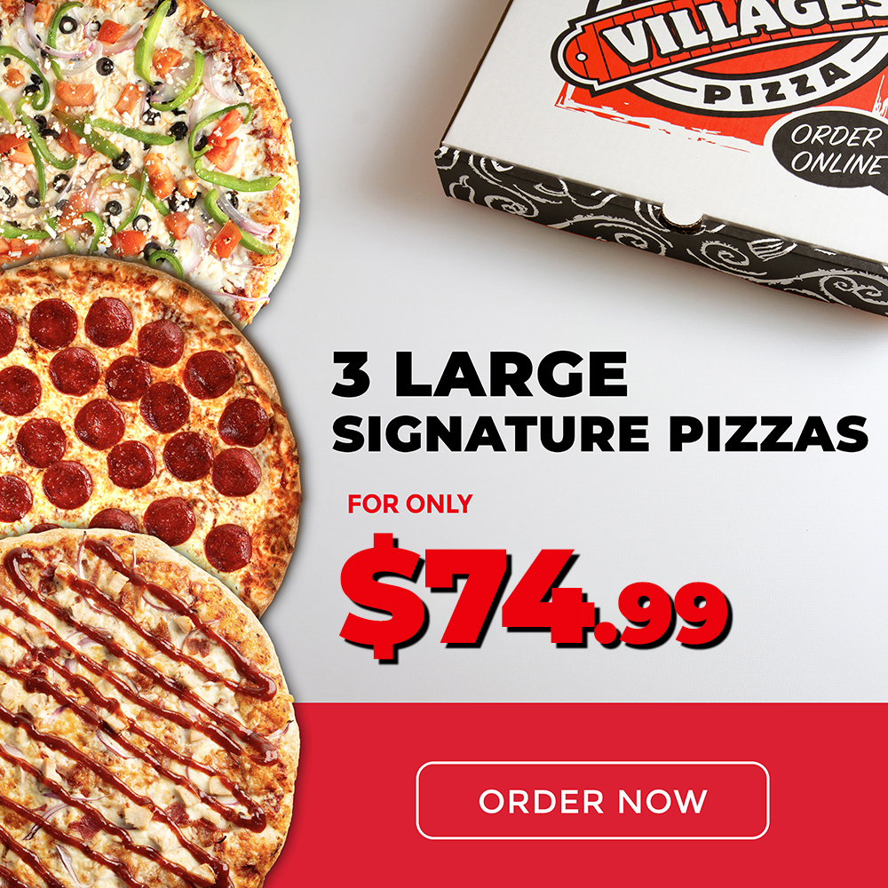 3 Large Signature Pizzas Deal