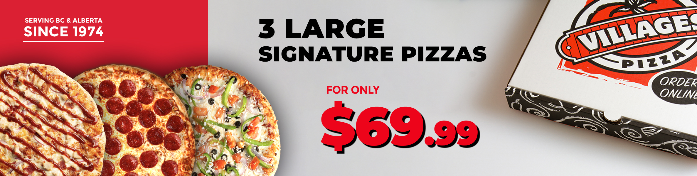 3 Large Signature Pizza Deal